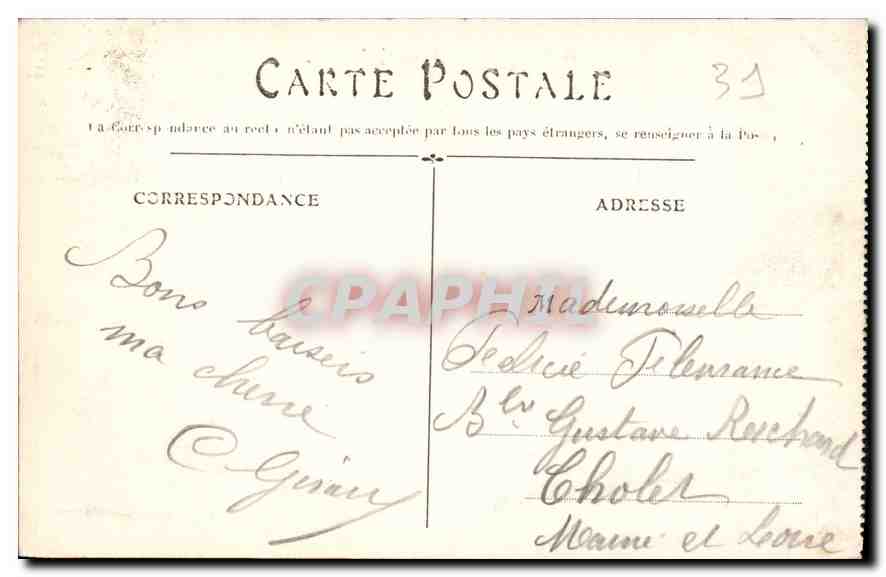 CPA Toulouse L'Eglise  Saint Sernin  — Verso
