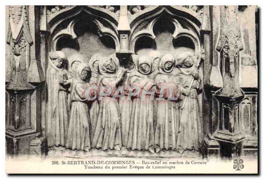 CPA St Bertnard de Comminges Bas Relief en marbre de Carrare 