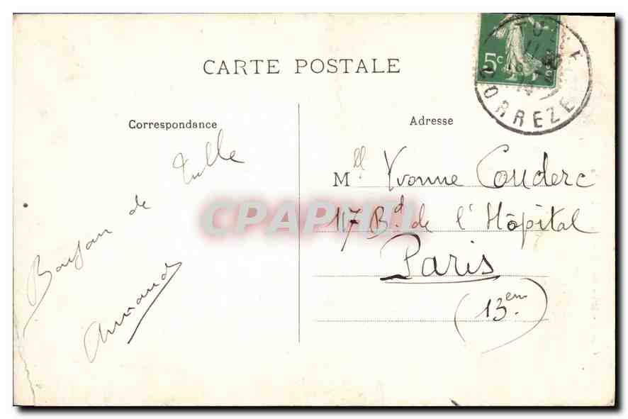 CPA Correze Bort Saut de la Saute  — Rückseite