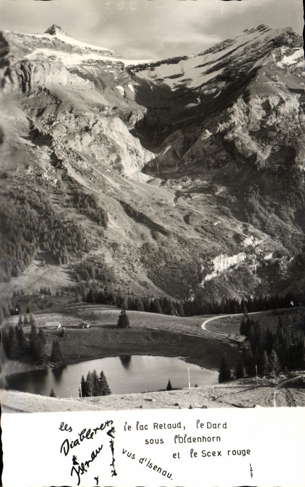 Les Diablerets — Lac Retaud, le Dard sous l'Oldenhorn et le Scex rouge — vue d'Isenau