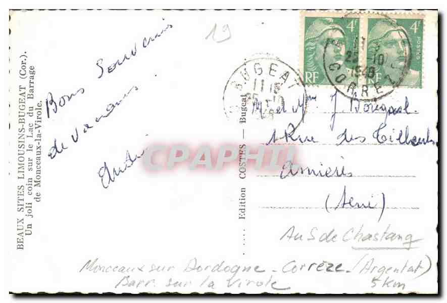 Lac de la Virole — Monceaux-sur-Bordogne — Édition COTRUS — Verso