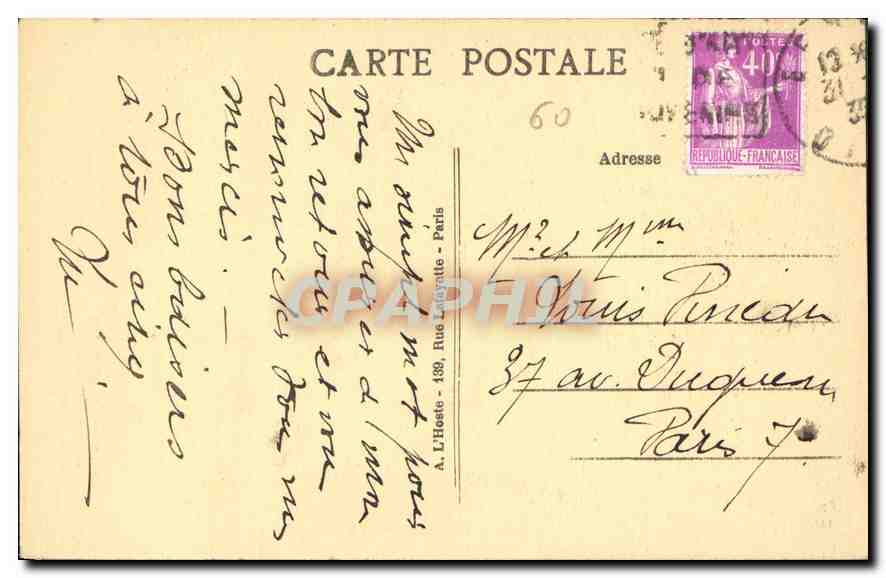 CPA Senlis Oise Jardin de l'Eveche Abside de la Cathedrale  — Rückseite