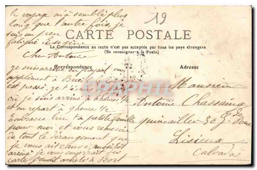 Saut de la Saule — Corrèze — BORT — M.P. 108 — Verso