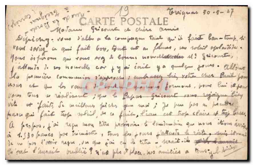 CPA Treignac Correze La Saut de la Virolle  — Rückseite