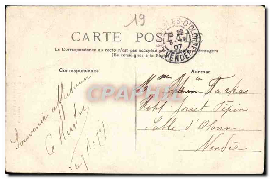 CPA Correze Bort Saut de la Saule  — Rückseite