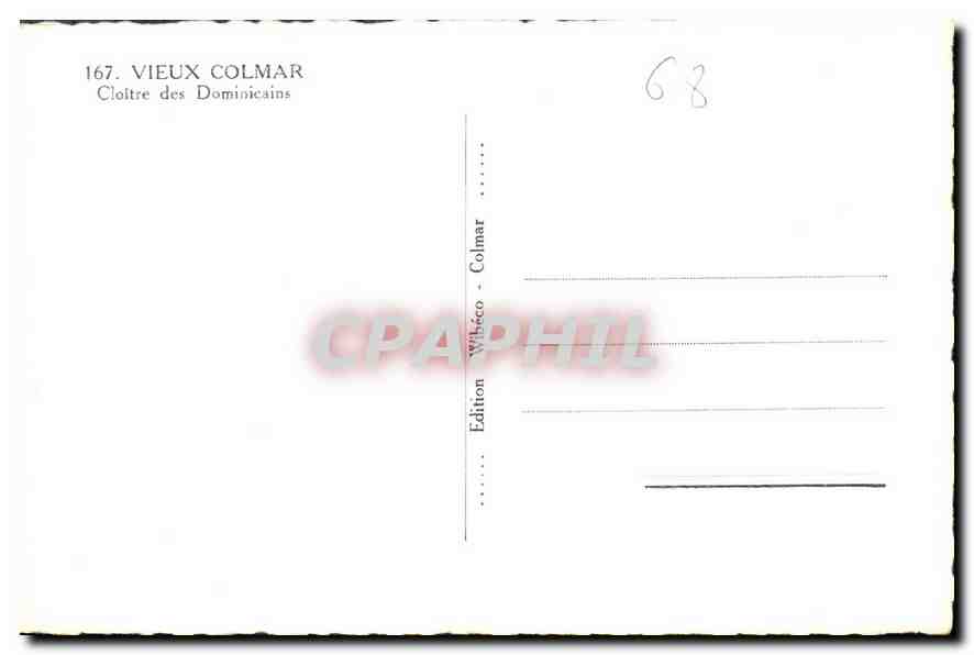 CPA Vieux Colmar Cloitre des Dominicains  — Rückseite