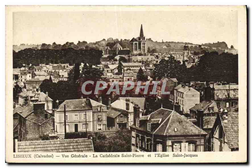 Lisieux (Calvados) — Vue Générale — La Cathédrale Saint-Pierre et l'Église Saint-Jacques