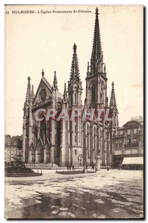 CPA Mulhouse L'Eglise Protestante St Etienne 