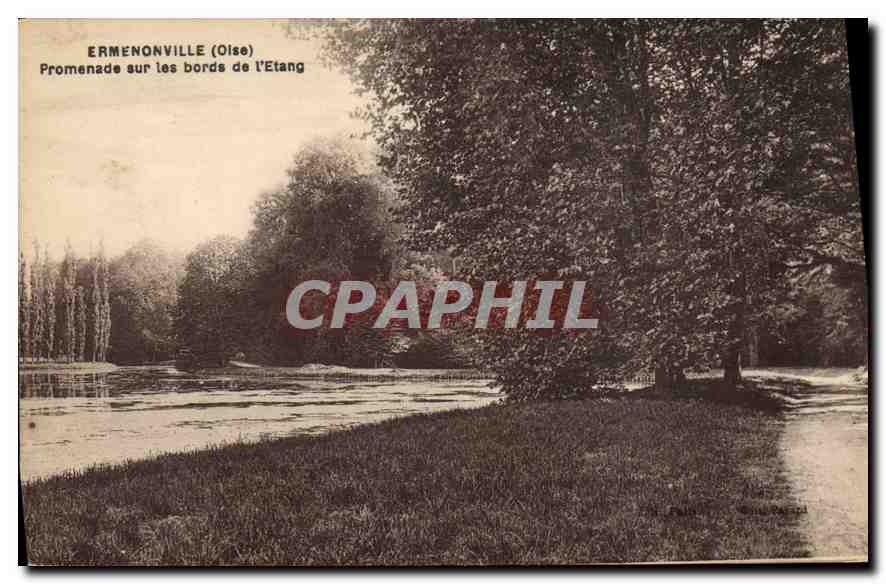 Ermenonville (Oise) — Promenade sur les bords de l'Étang — A. L'Hoste, Paris
