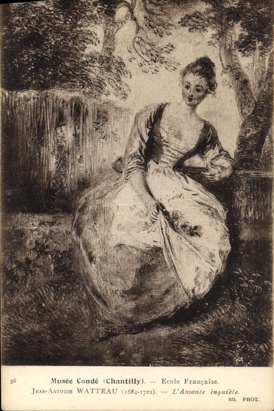 L'Amante inquiète — Jean-Antoine Watteau (1684-1721) — Musée Condé (Chantilly)