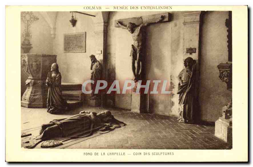 CPA Colmar Musee des Unterlinden Fond de la Chapelle Coin des Sculptures 