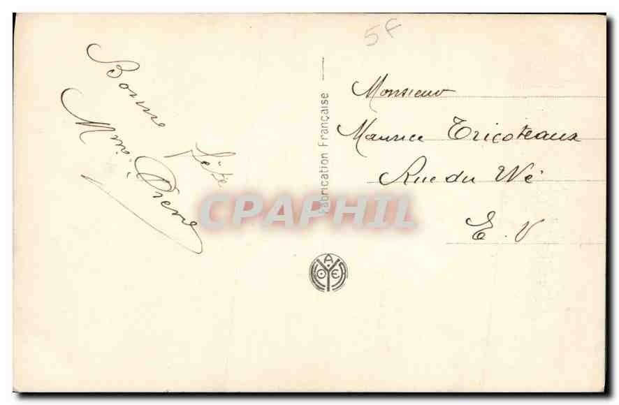 CPA Nicolas Femme — Verso