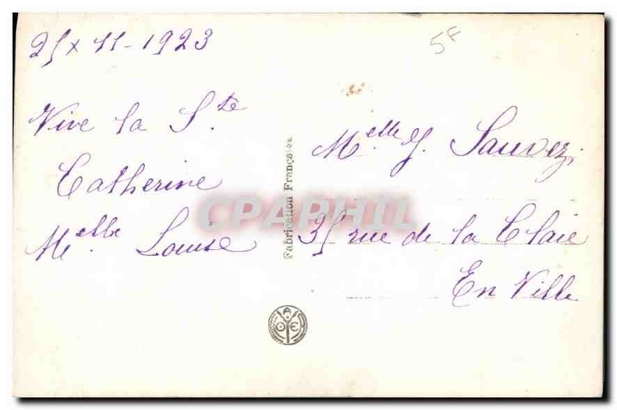 CPA Bonne Fete Femme — Rückseite