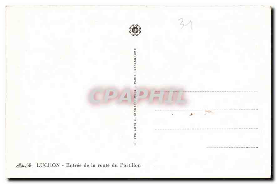 CPA Luchon Entree de la route du Portillon  — Verso