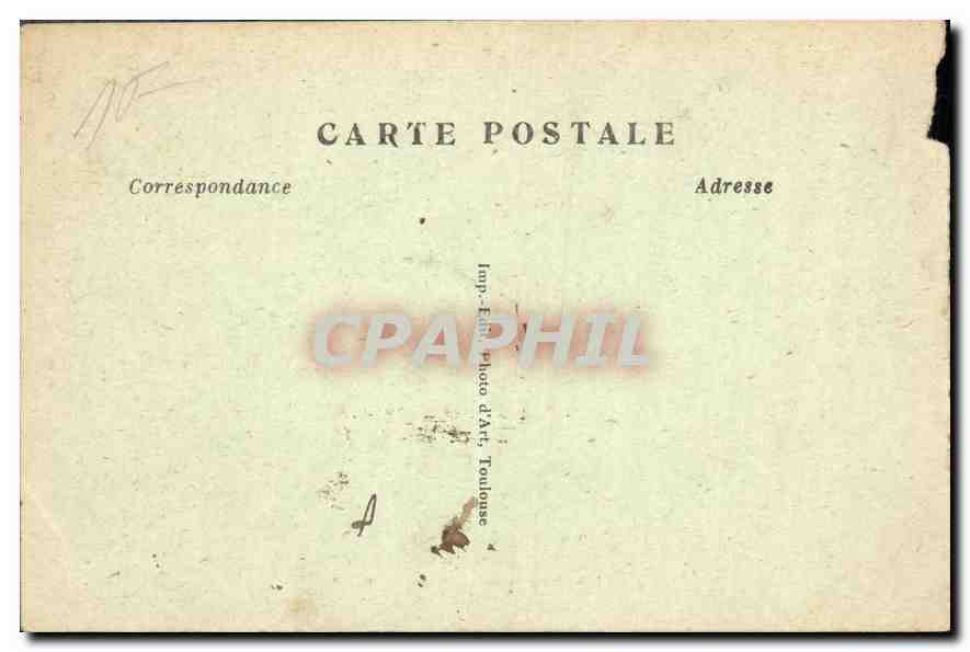 CPA Toulouse Le Jardin Royal  — Verso