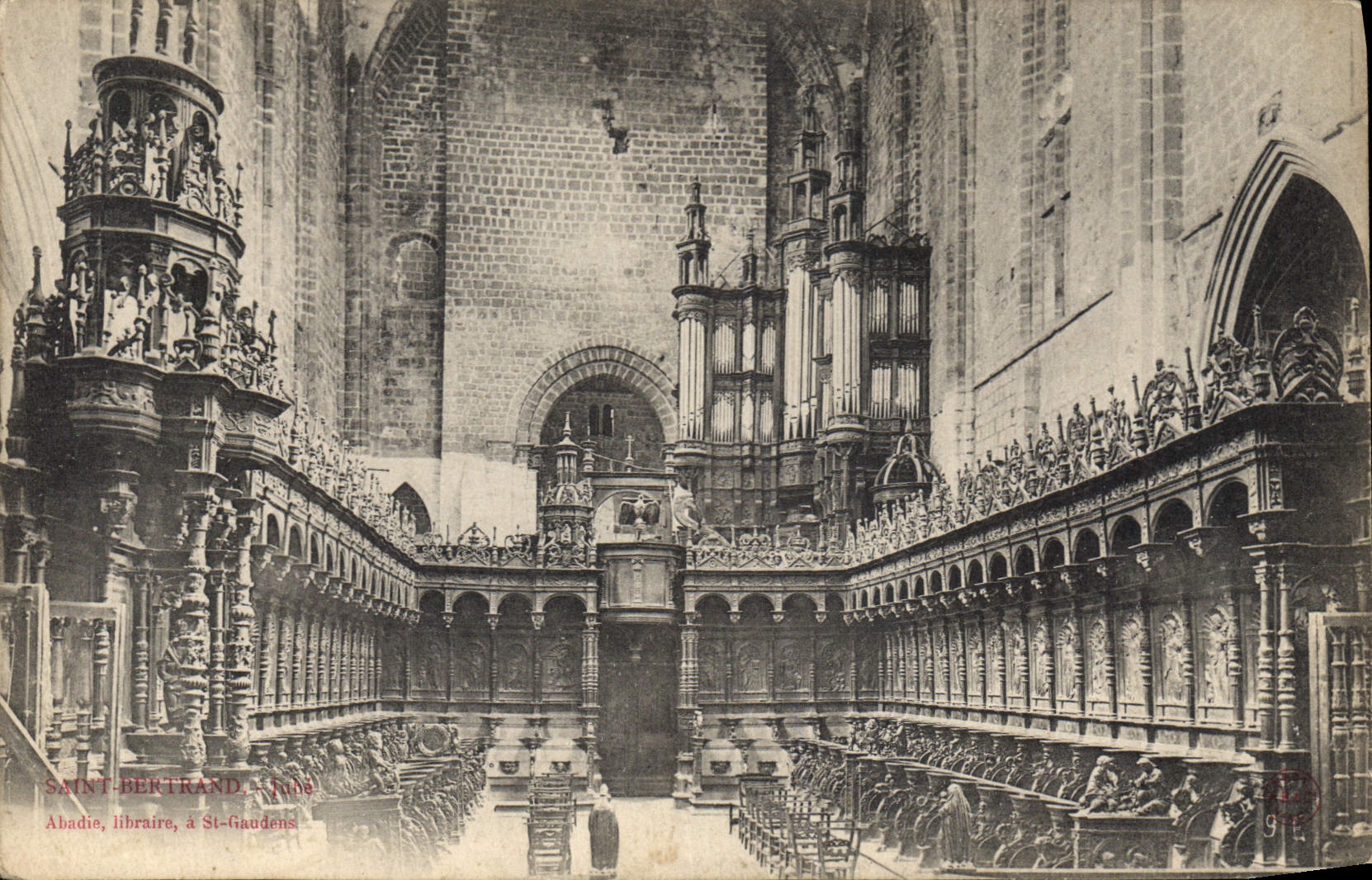Abbaye Saint-Bertrand — Intérieur de l'abbaye à Saint-Gaudens — éditeur Abadie, librairie