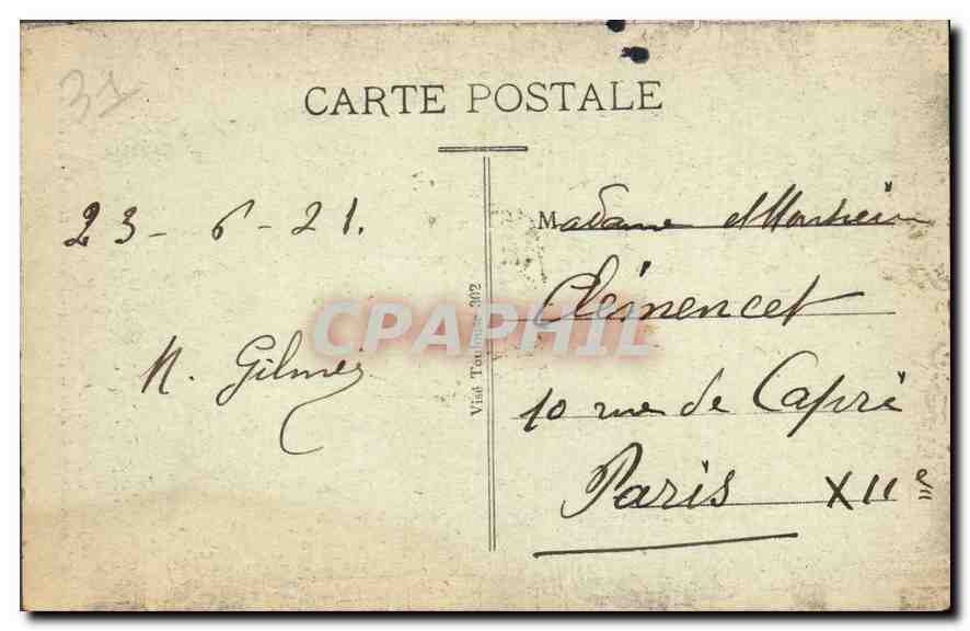 CPA Toulouse Rue de la Dalbade Porte de l'Hotel de Felzins  — Verso