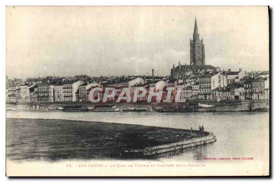 Toulouse - Le Quai de Tounis et Clocher de la Dalbade