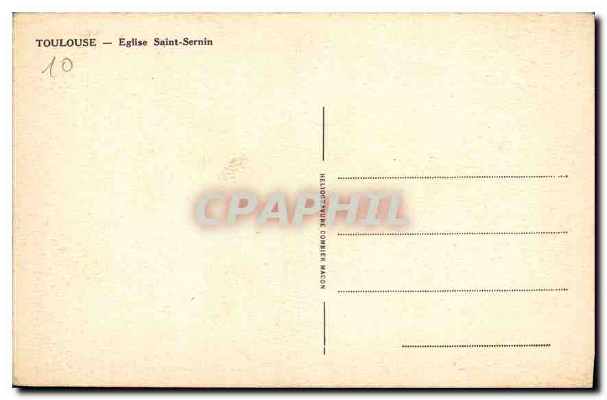 CPA Toulouse Eglise Saint Sernin  — Verso