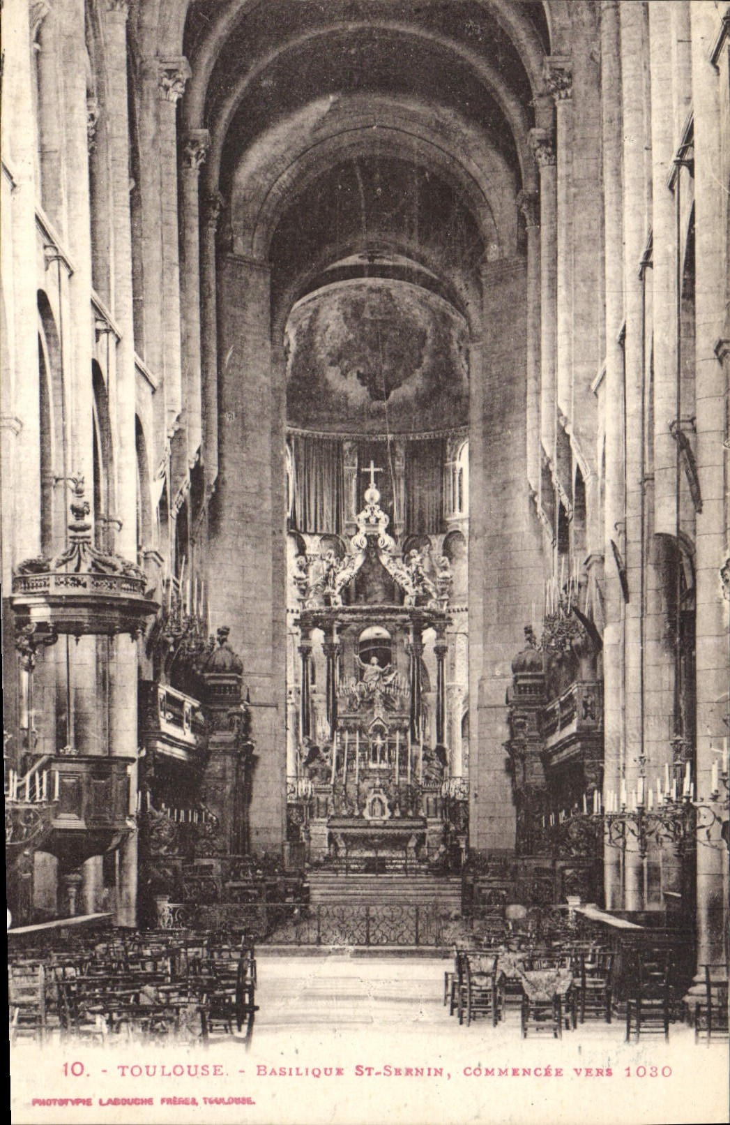 Toulouse - Basilique Saint-Sernin, commencée vers 1030 — Phototype Labouche Frères, Toulouse