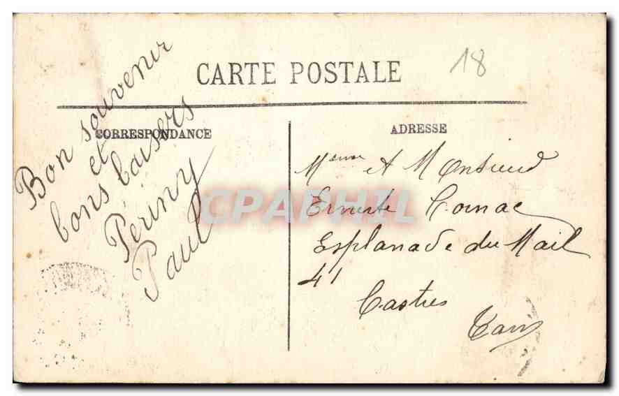 CPA Bourges La Cathedrale La Grande Nef  — Rückseite