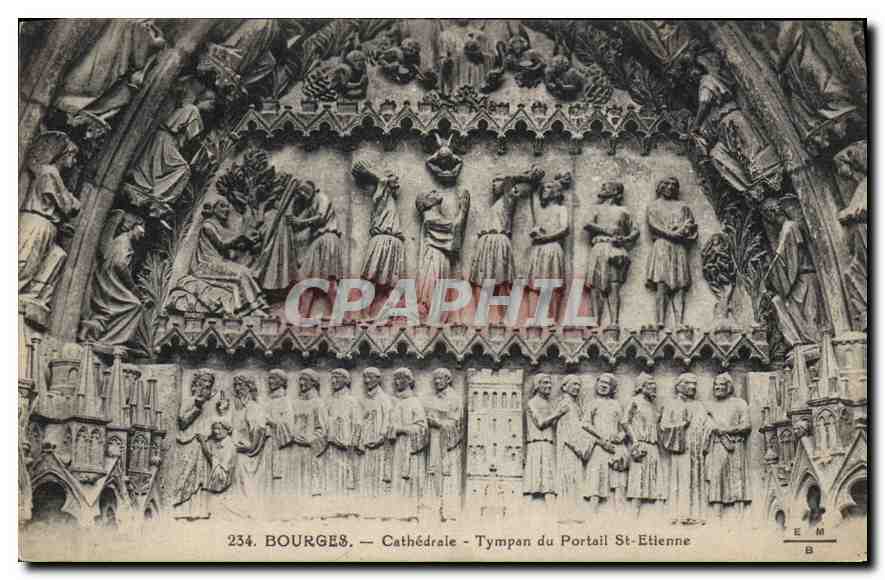 CPA Bourges Cathedrale Tympan du Portail St Etienne 