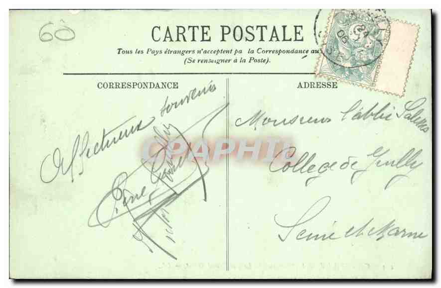 CPA Chantilly Le chateau Le Cote Nord Ouest  — Rückseite