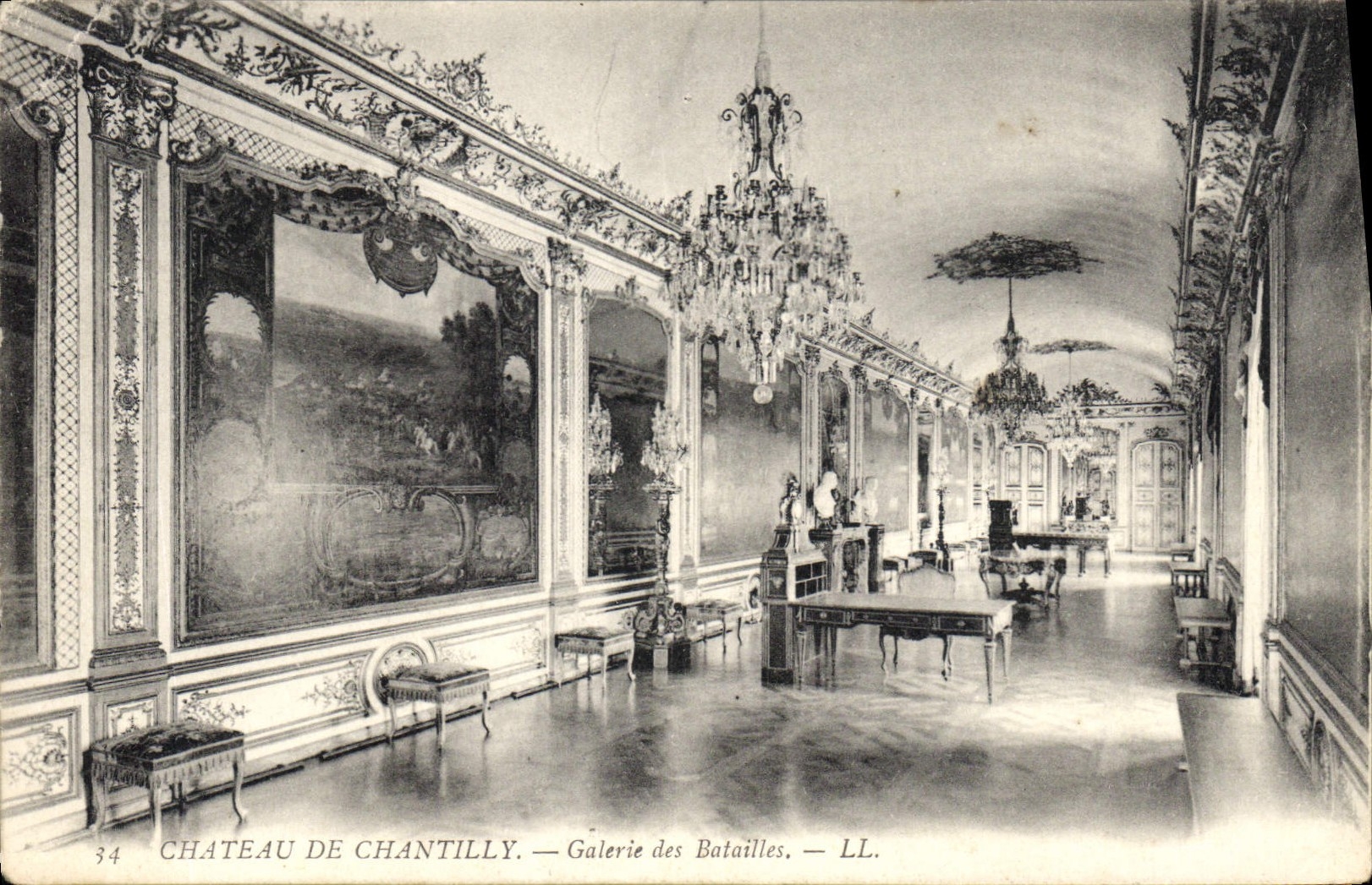 CPA Chateau de Chantilly Galerie des Batailles 