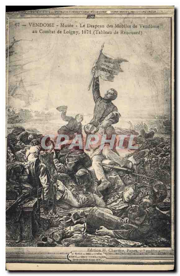 CPA Vendome Musee Le Drapeau des Mobiles de Vendome au Combat de Loigny 