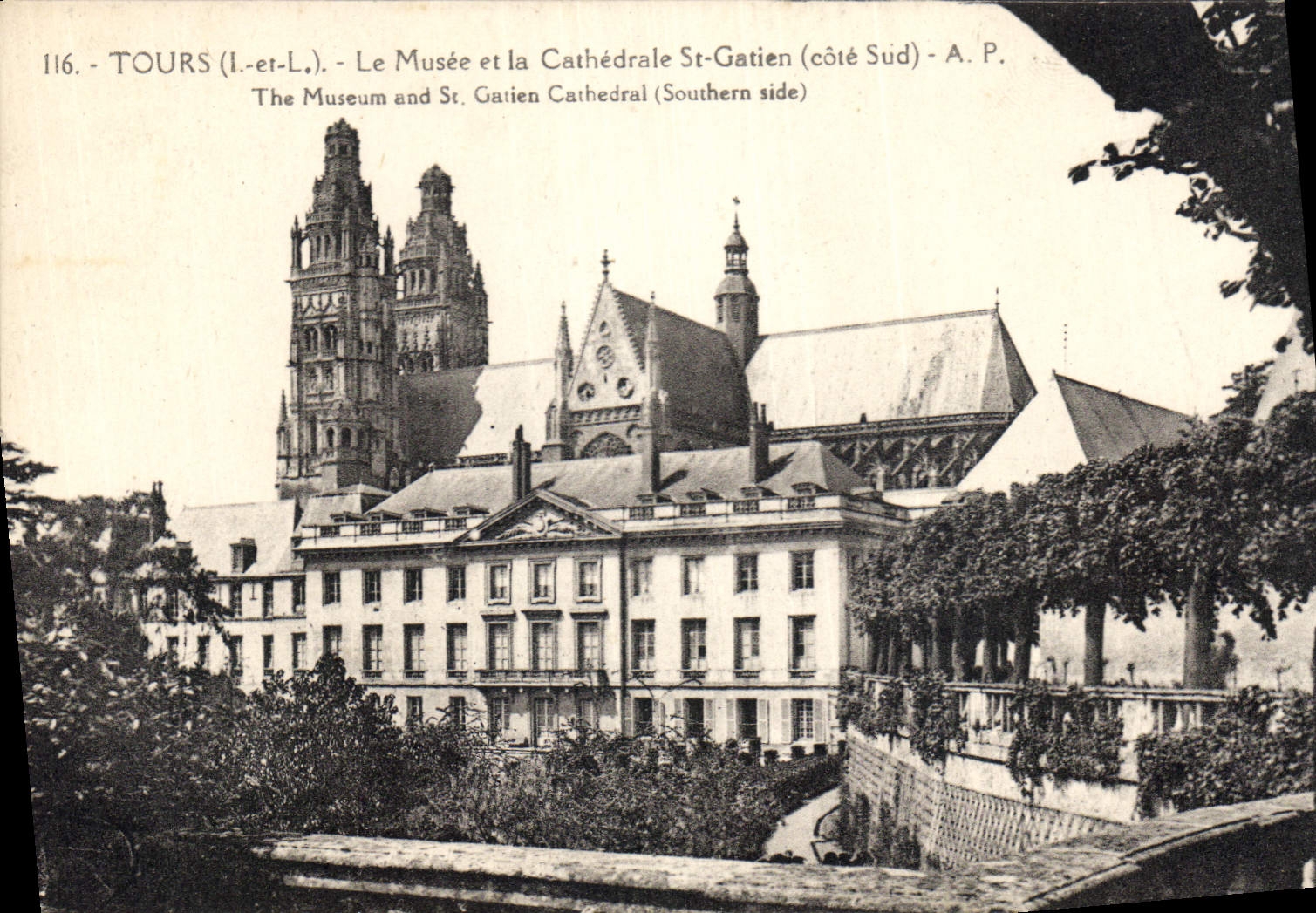 CPA Tourse Le Musee et la Cathedrale St Gatien cote Sud 