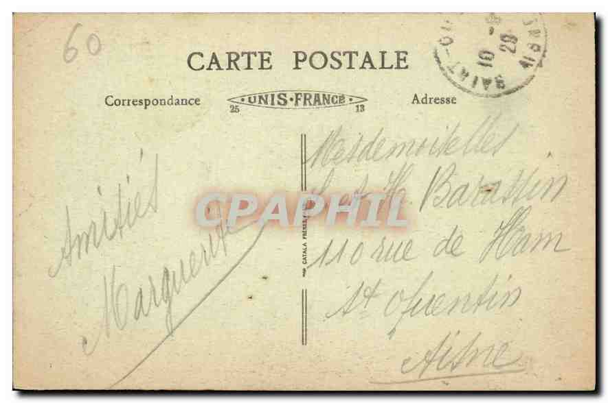 CPA Chateau Historique de Vez Oise Chapelle et Donjon  — Rückseite