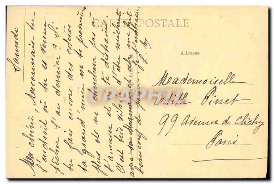 CPA Chantilly Les Etangs de Commelles La Goulotte  — Rückseite