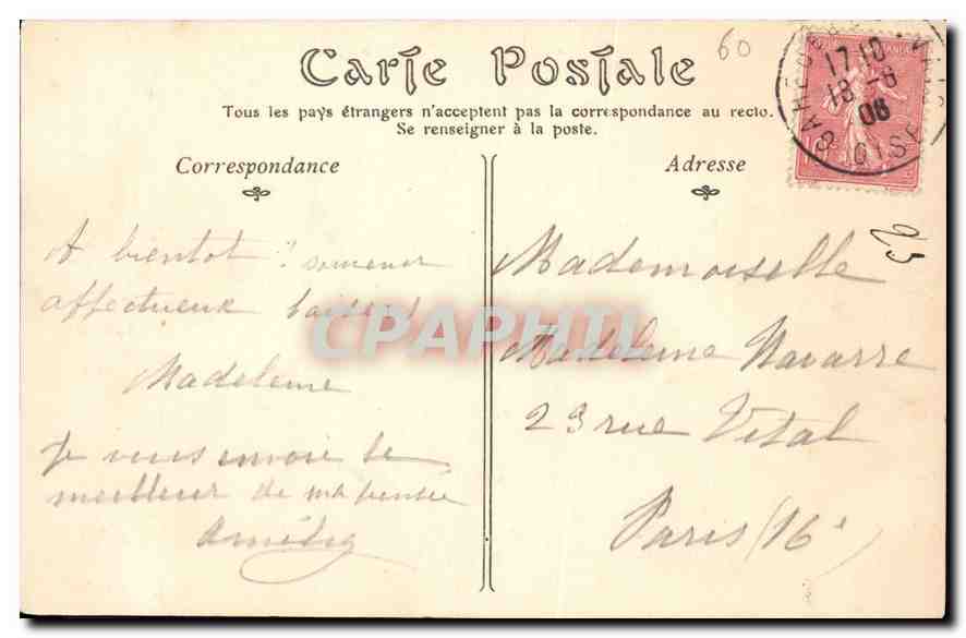 CPA Beauvais Vue sur la Cathedrale prise de l'Eglise Saint Etienne  — Verso