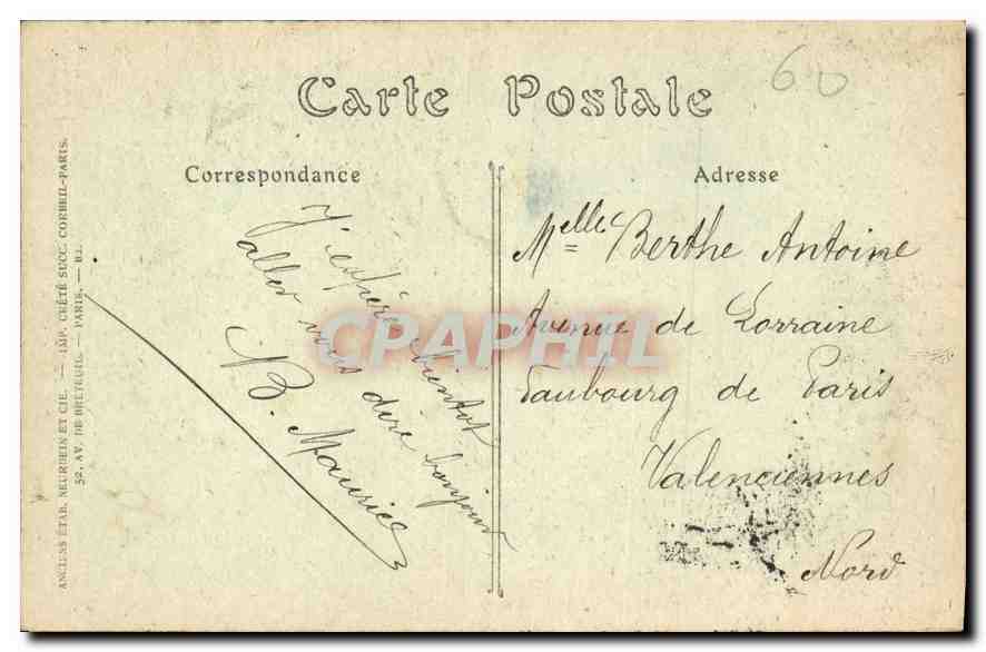 CPA Palais de Compiegne Le Litude Marie Antoinette  — Rückseite