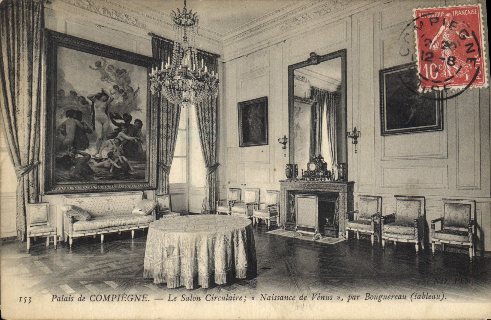 CPA Palais de Compiegne Le Salon Circulaire Naissance de Venus par Bouguereau