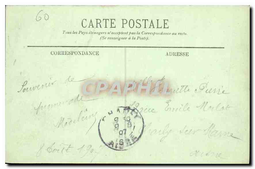 CPA Chantilly Le Chateau vu du anglais Effet de Neige  — Rückseite