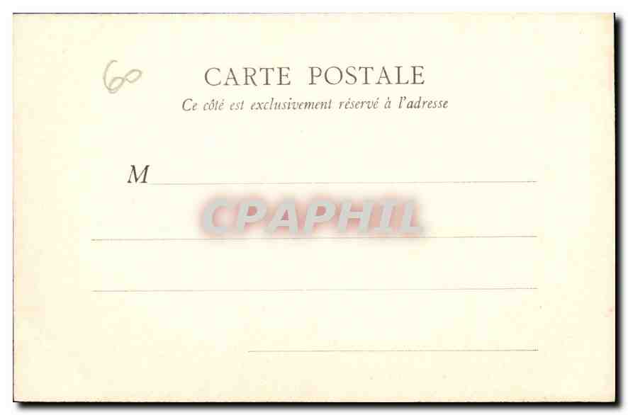 CPA Chateau de Chantilly Cote sud est Statue du Connetable  — Rückseite