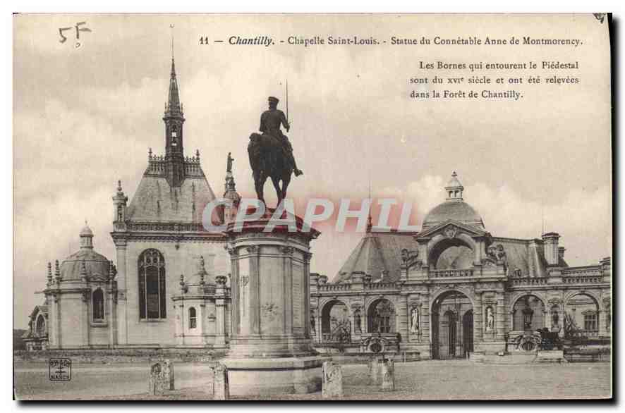 CPA Chantilly Chapelle Saint Louis Statue du Connetable Anne de Montmorency 
