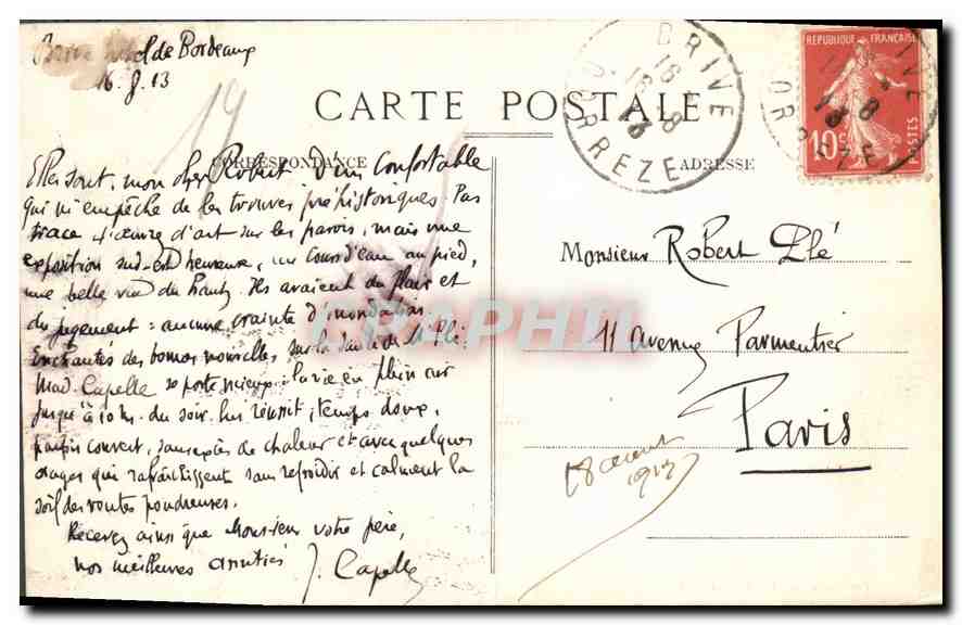CPA Brive Un groupe de Grottes a Lamouroux  — Rückseite