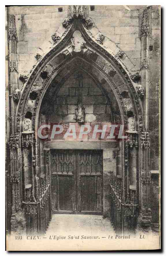 CPA Caen L'Eglise Saint Sauveur Le Portail 