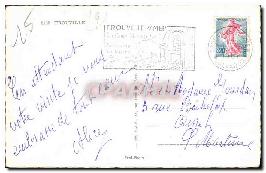 CPA Souvenir De Trouville  — Verso