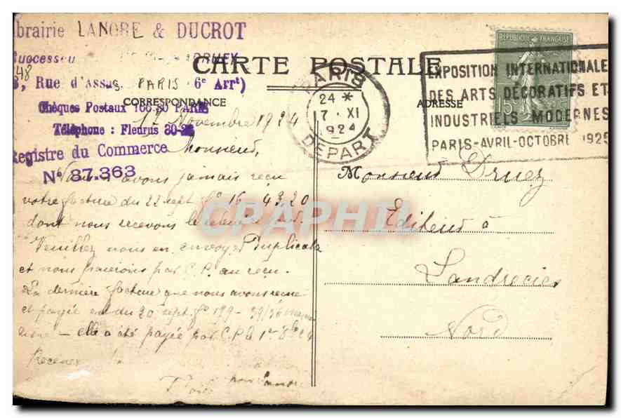 CPA Les Chateaux de France Chantilly Oise  — Rückseite