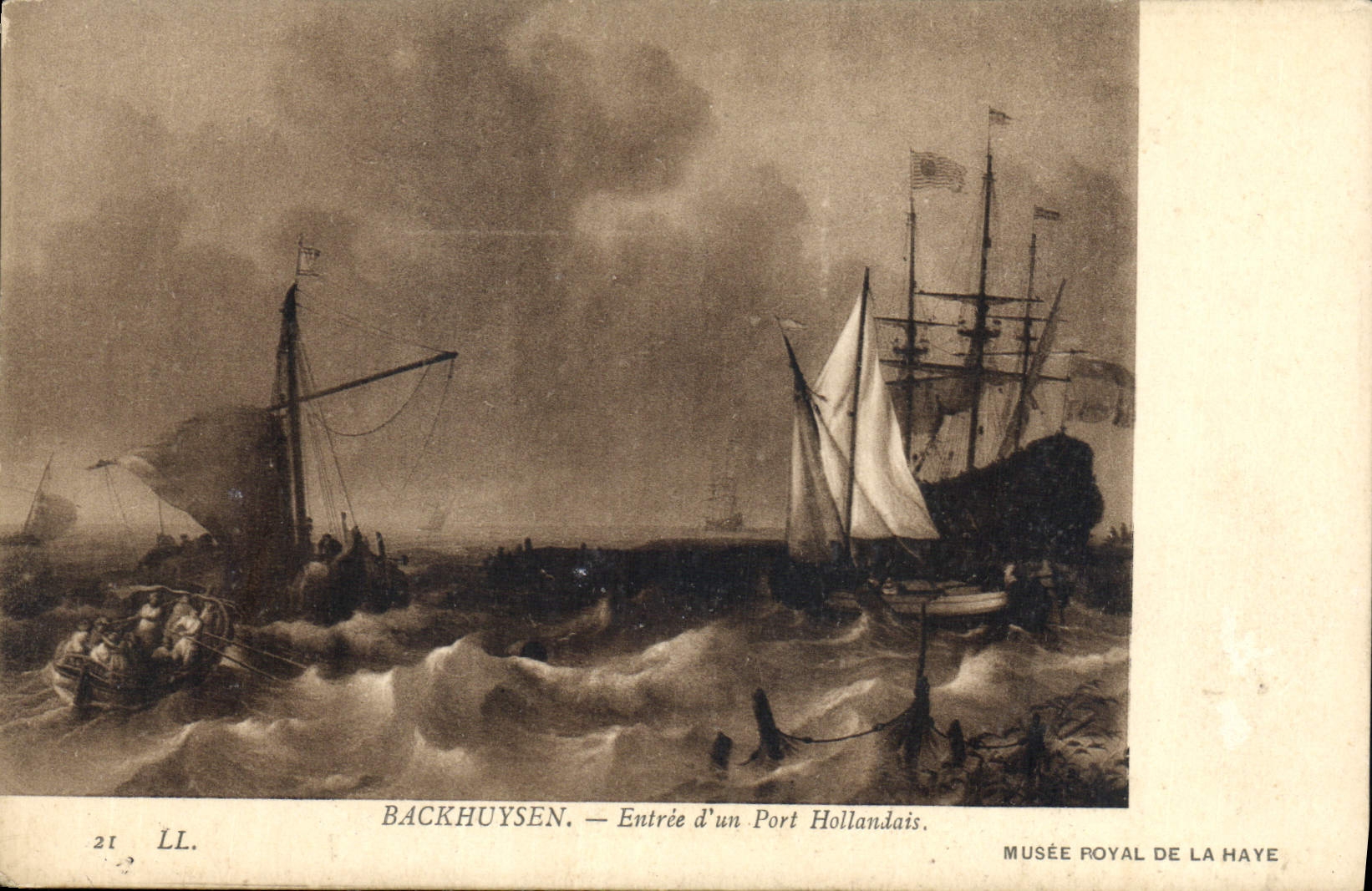CPA Backhuysen Entree d'un Port Hollandais 