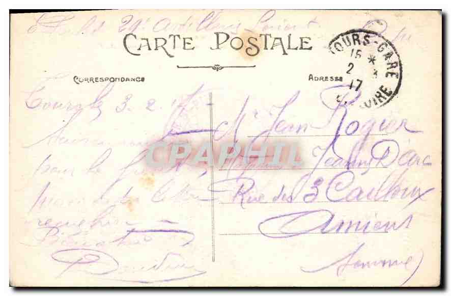 CPA Tours La Vue generale La Loire Le Pont de pierre La Cathedrale St Gatien et la parlie Nord Ouest — Rückseite