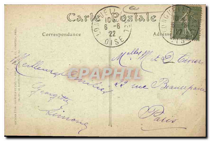 CPA Compiegne Un Coin du Parc et le Palais  — Rückseite