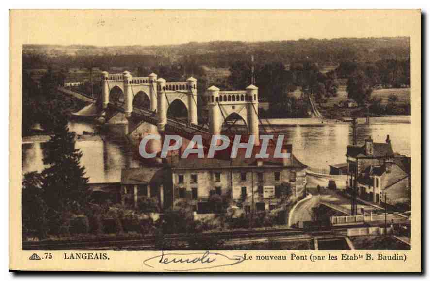 CPA Langeais Le nouveau Pont par les Etab B Baudin 