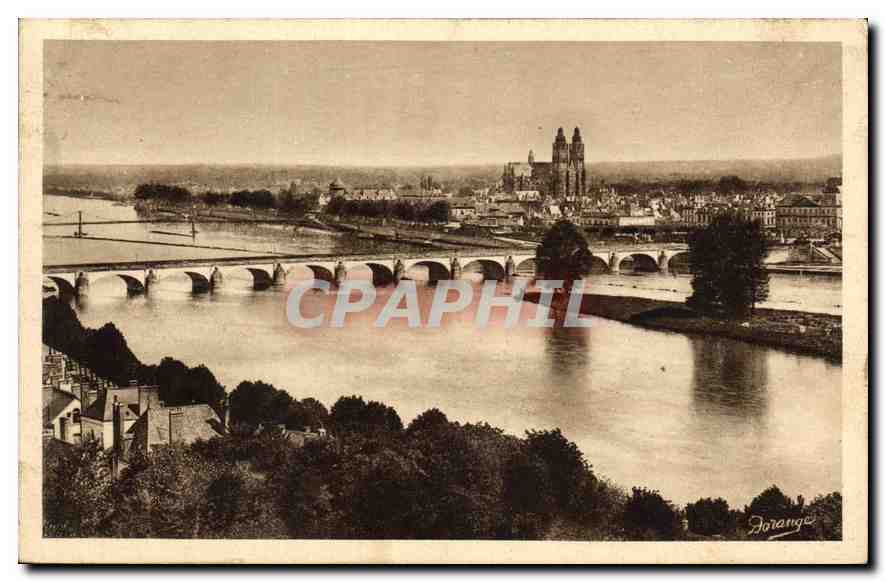 CPA Vue Generale de pierre sur la Loire La Cathedrale 