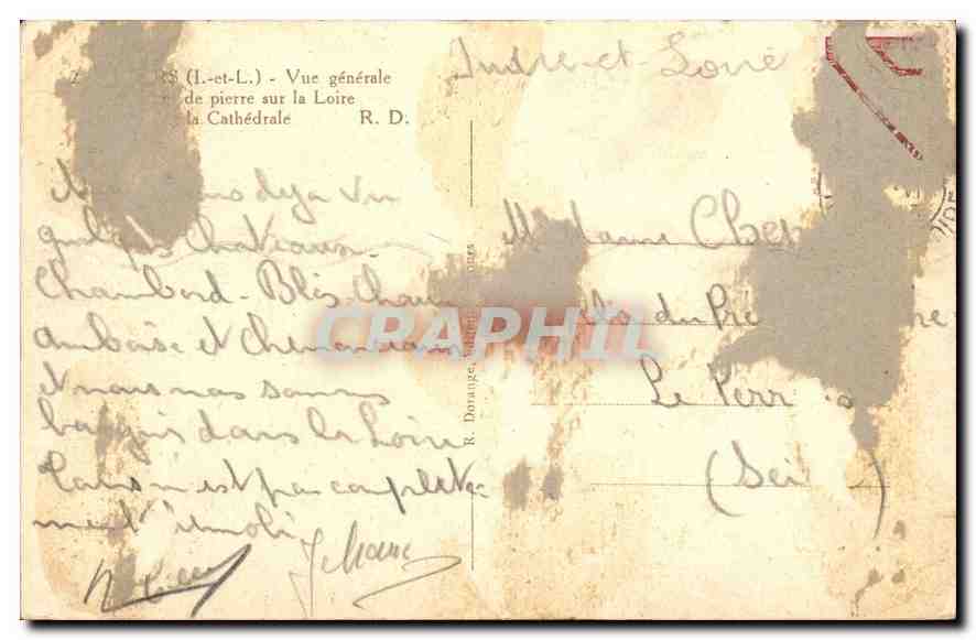 CPA Vue Generale de pierre sur la Loire La Cathedrale  — Rückseite