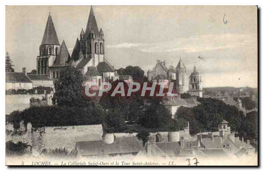 Loches — La Collégiale Saint-Ours et la Tour Saint-Antoine — L.L.