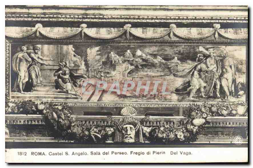 CPA Roma Castel S Angelo sala del Perseo Fregio di Pierin del Vaga 